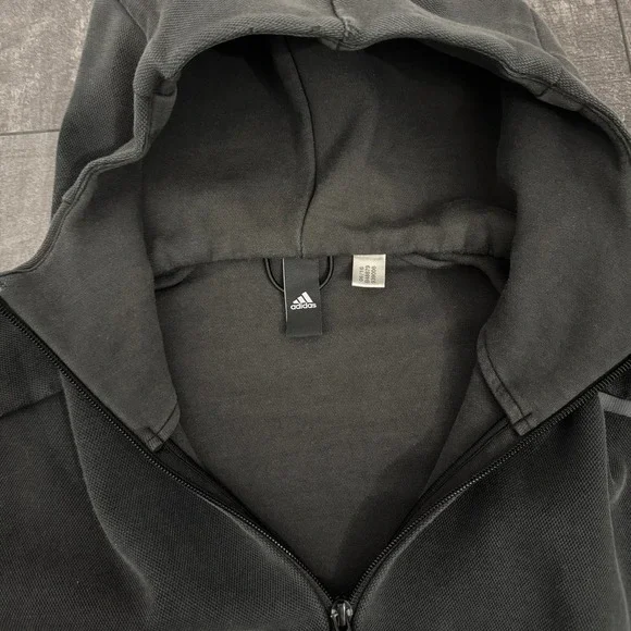 Adidas ZNE Full Zip Hoodie Mens Dark Grey B48879 Techwear Jacket Size M/L - Picture 3 of 6